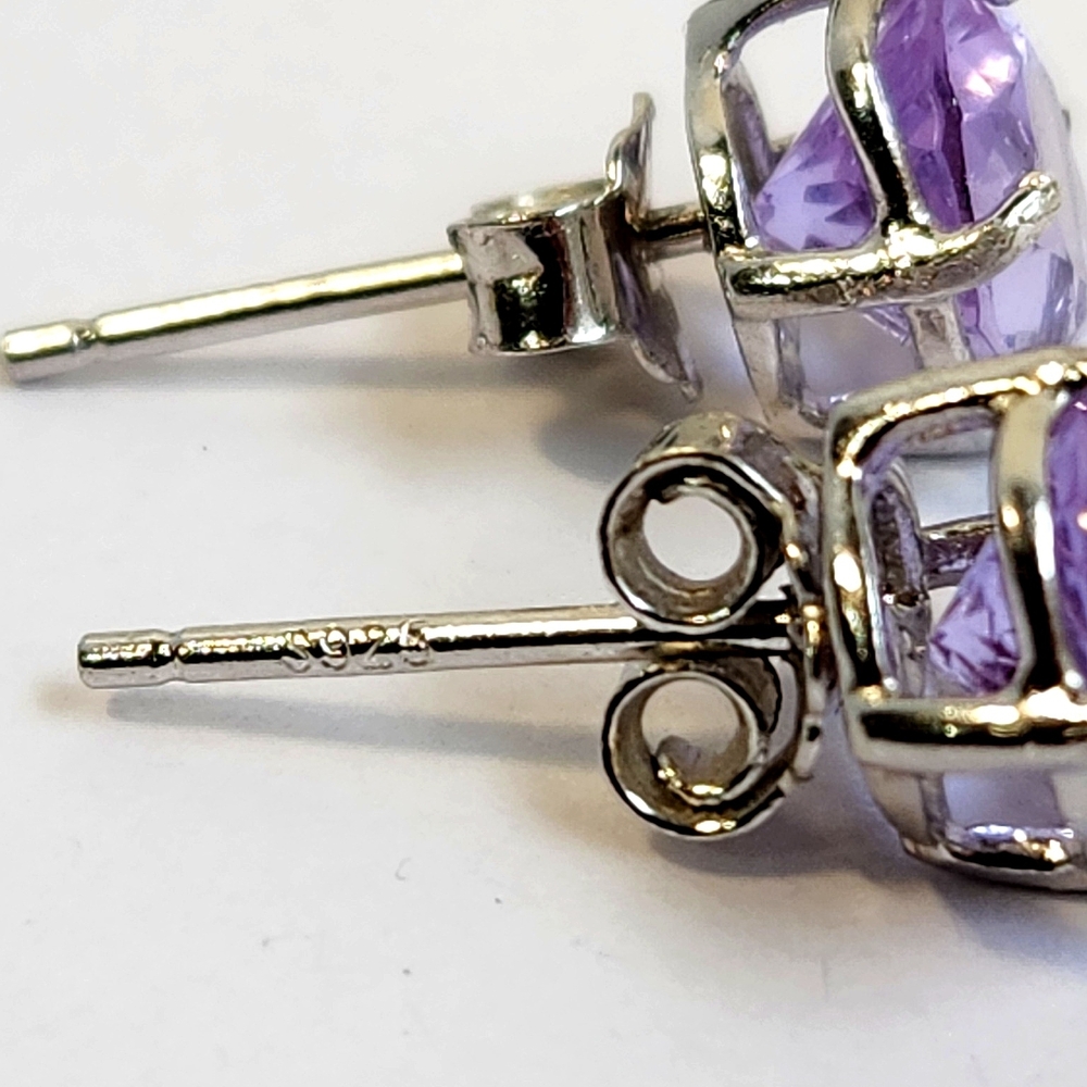 VTG 8x6mm 3cts Glowing Tanzanite Indigo 8x6mm 925 Stud Earrings, Our Last Pair - Picture 14 of 15